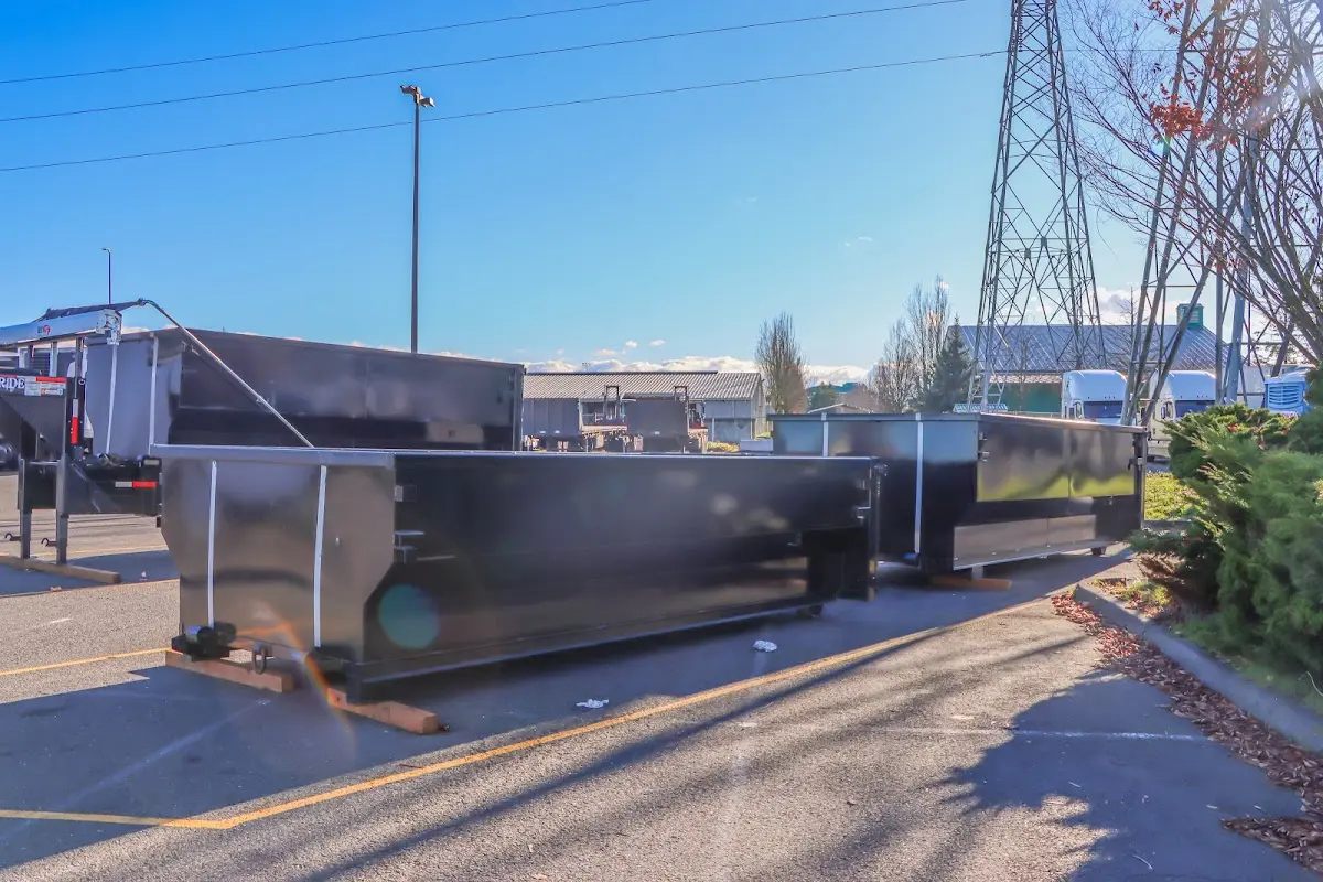 Roll-off dumpster ready for waste disposal at job site for 12 Yard Dumpster Rental in Carrollton